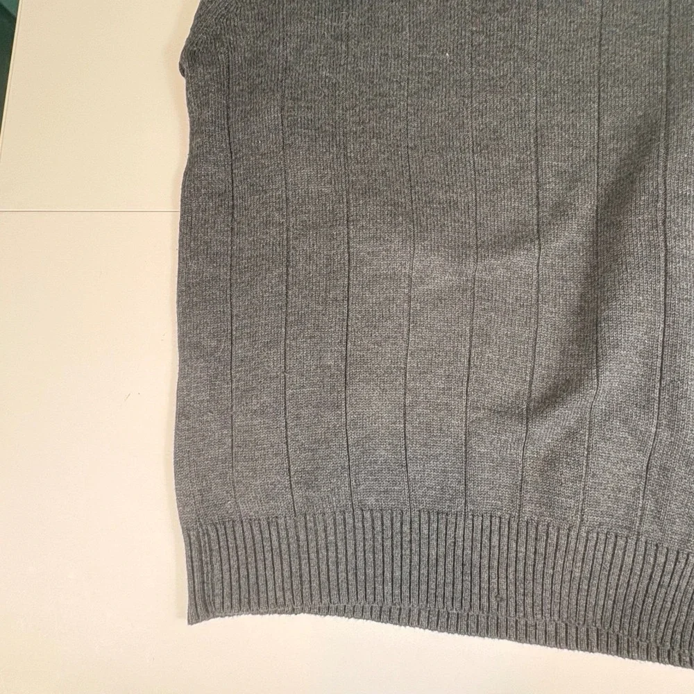 Oscar de la Renta Gray Cable‎ Knit Sweater Mens Medium Luxury Cotton